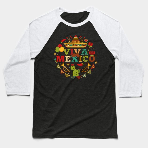 Viva Mexico | mexican fiesta shirt | funny mexican Baseball T-Shirt by OutfittersAve